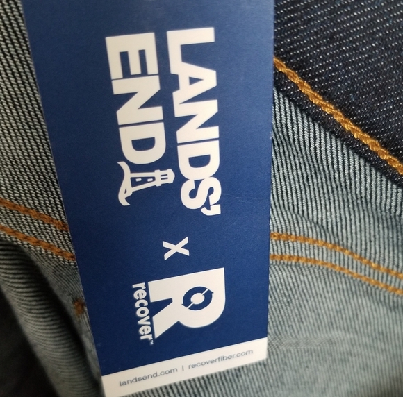 NWT Land's End Dark Wash Recover Wide Leg Jeans Size 12/ 32 Inseam - Picture 7 of 9
